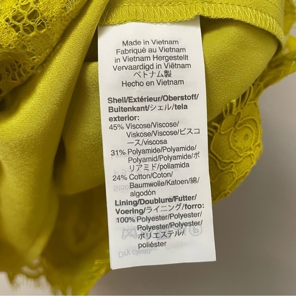 NWT J. Crew Chartreuse Tie Neck Lace Top #AG853 - Picture 8 of 8